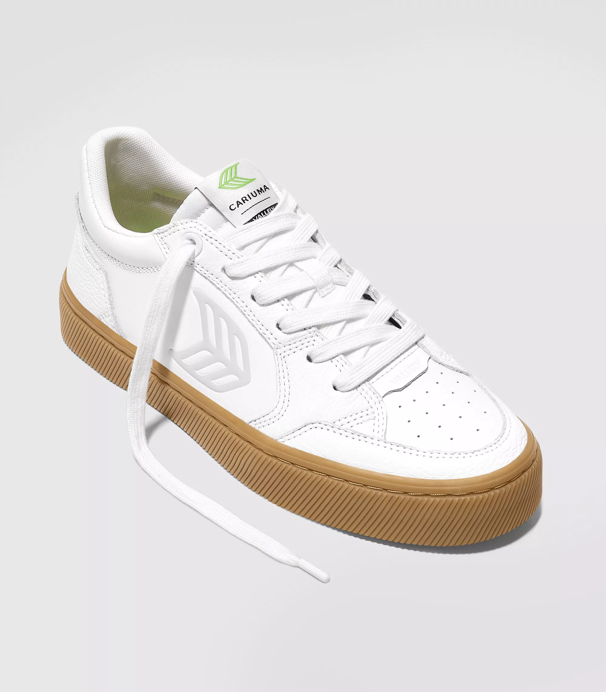 VALLELY Gum White Leather Ice Logo Sneaker Women