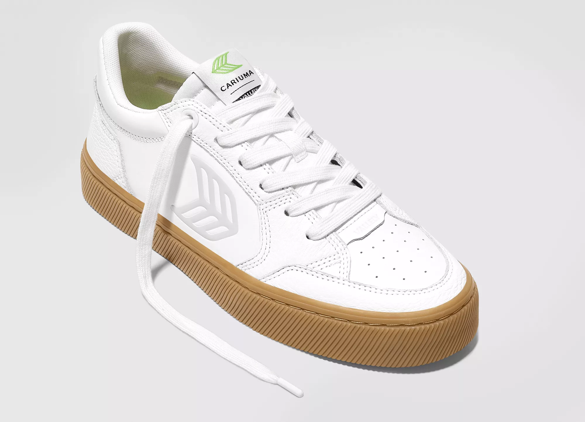 VALLELY Gum White Leather Ice Logo Sneaker Women