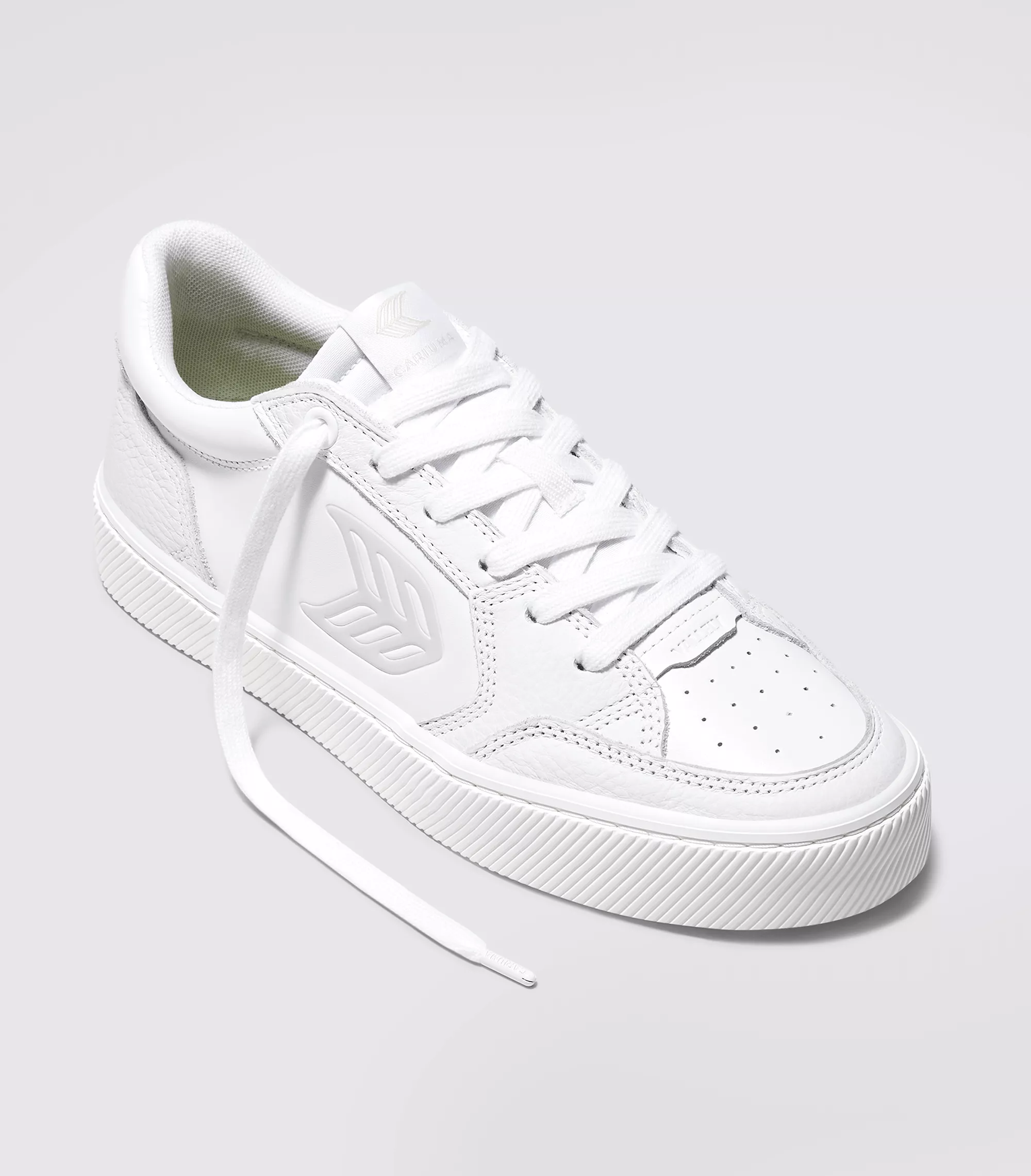 VALLELY White Leather Ice Logo Sneaker Women