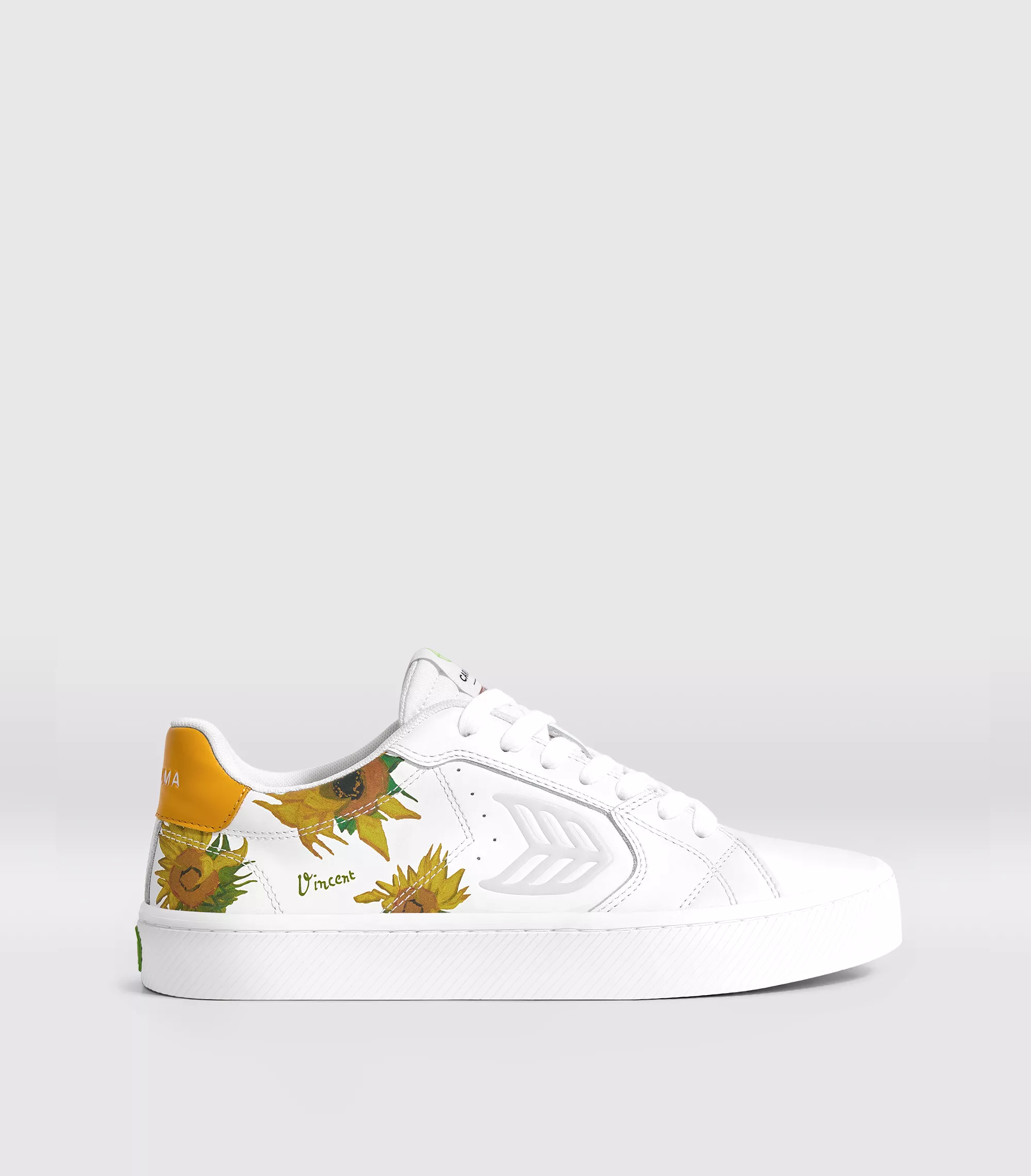 VGM SALVAS White Leather Sunflowers Sneaker Women