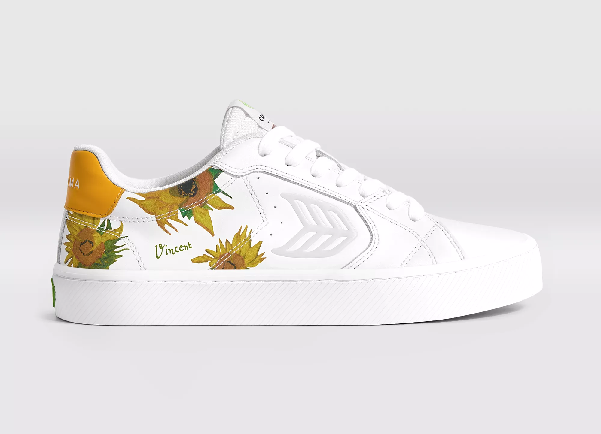 VGM SALVAS White Leather Sunflowers Sneaker Women