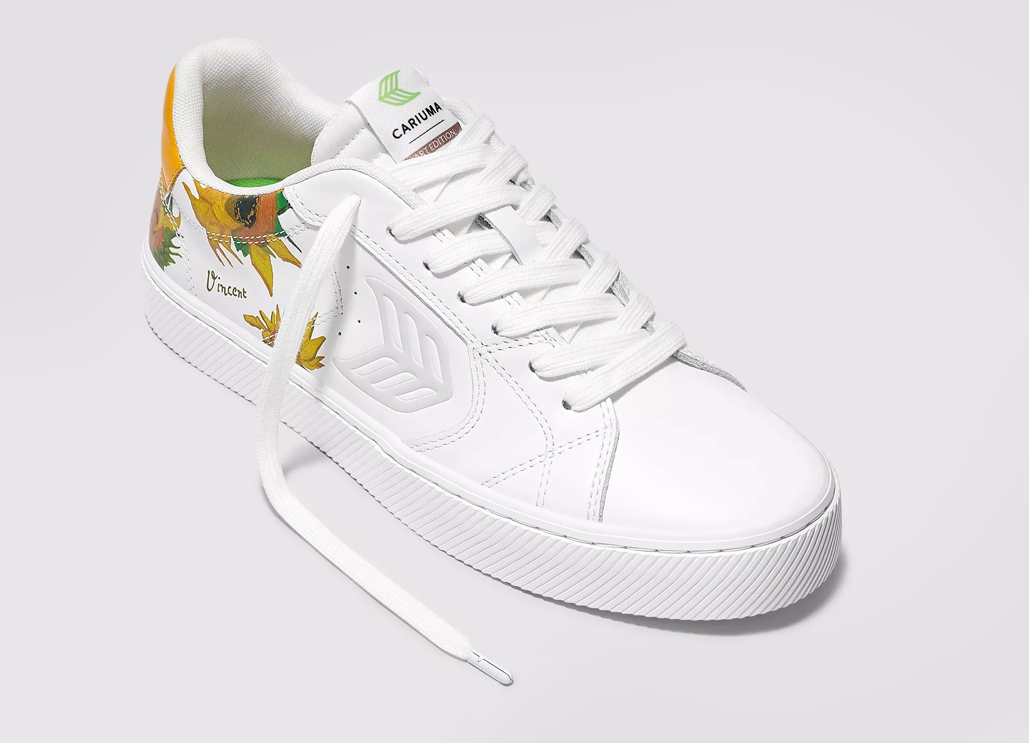 VGM SALVAS White Leather Sunflowers Sneaker Women