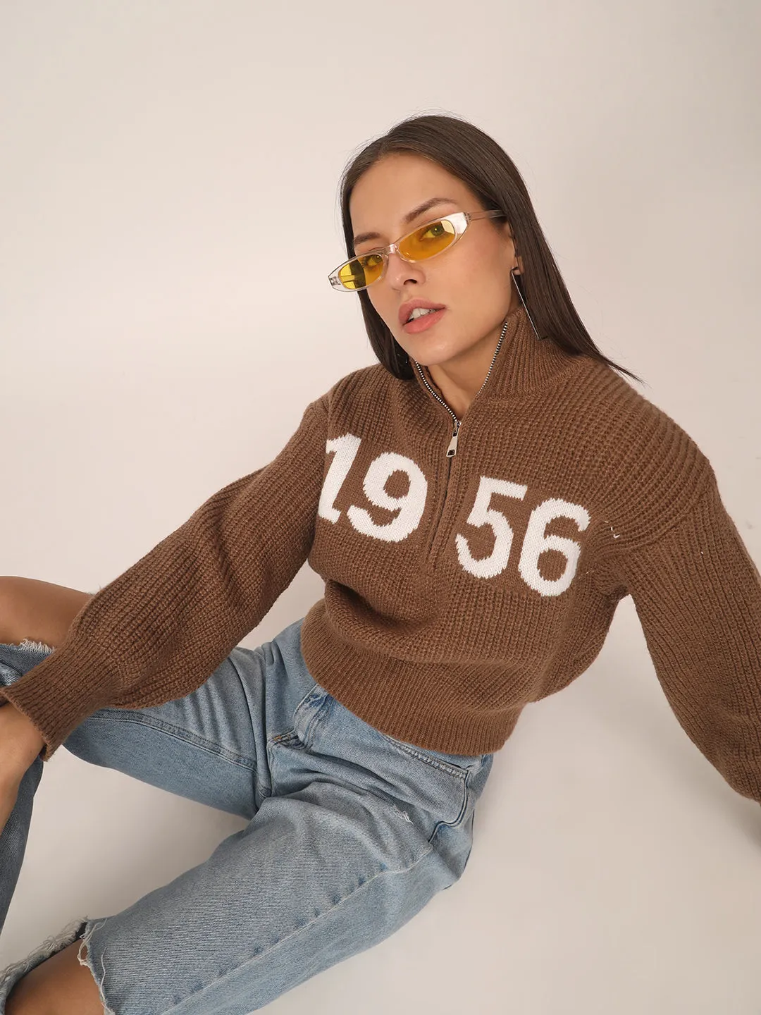 VINTAGE CLASSIC 1956 SWEATER WOMEN-BROWN