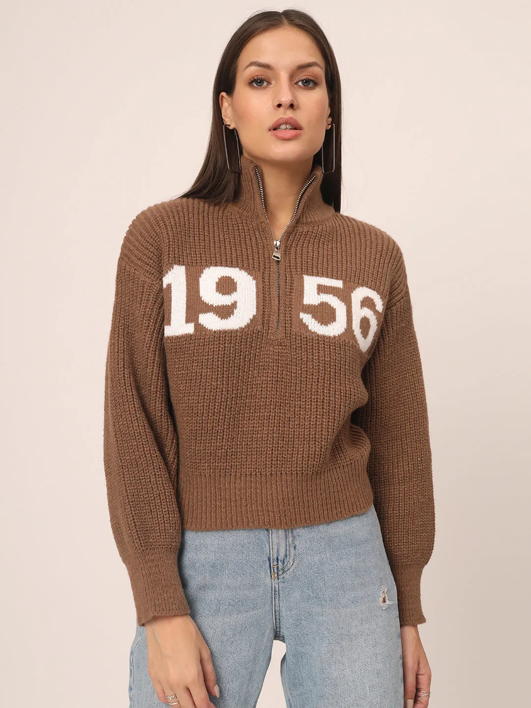 VINTAGE CLASSIC 1956 SWEATER WOMEN-BROWN