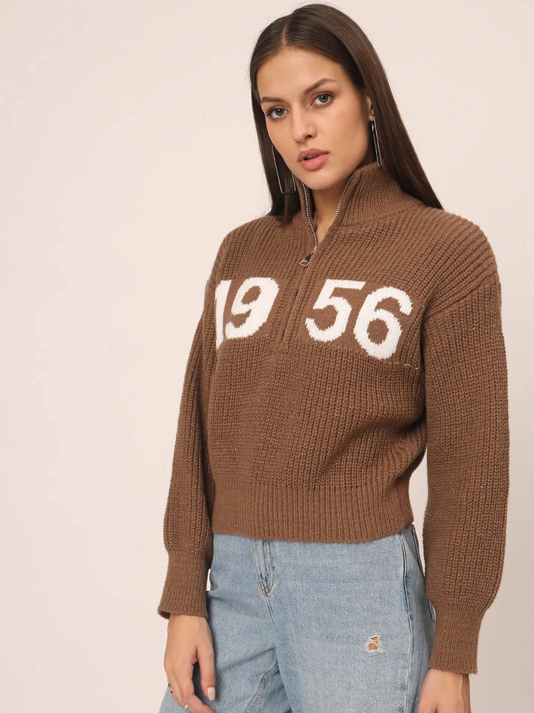 VINTAGE CLASSIC 1956 SWEATER WOMEN-BROWN