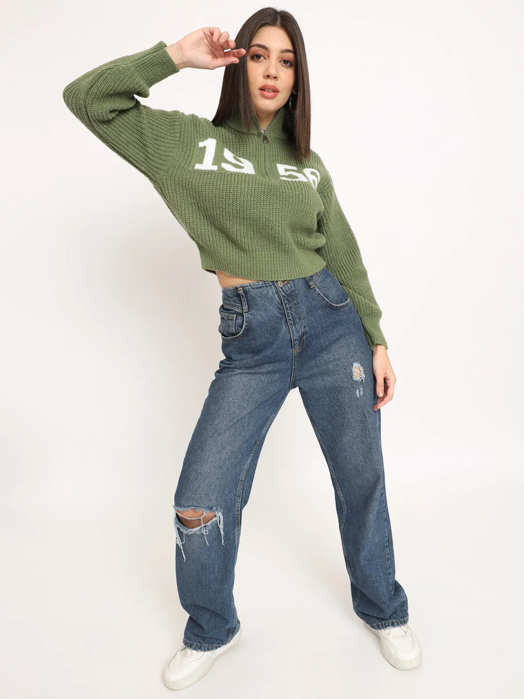 VINTAGE CLASSIC 1956 SWEATER WOMEN-GREEN