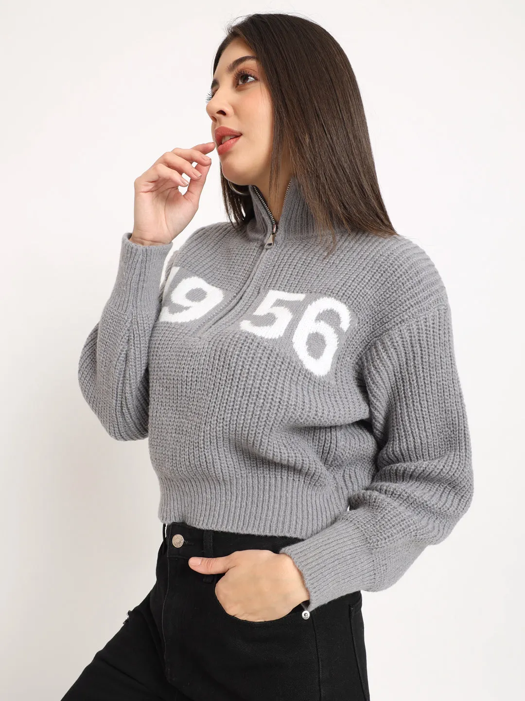 VINTAGE CLASSIC 1956 SWEATER WOMEN-GREY