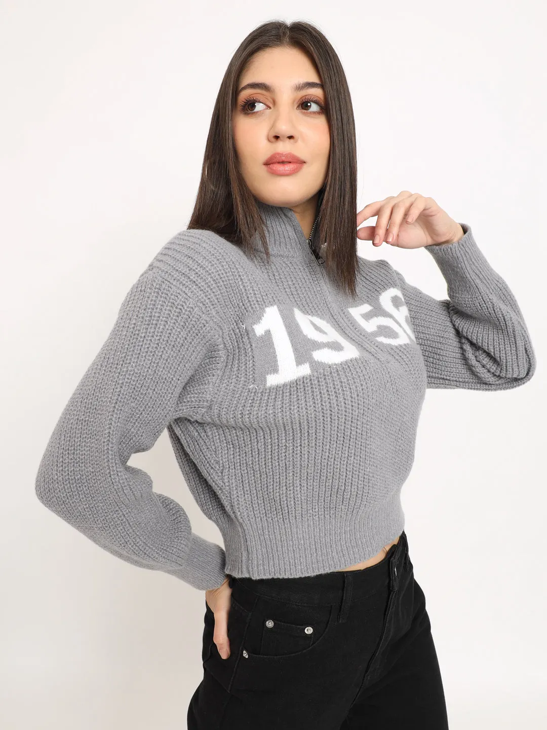 VINTAGE CLASSIC 1956 SWEATER WOMEN-GREY