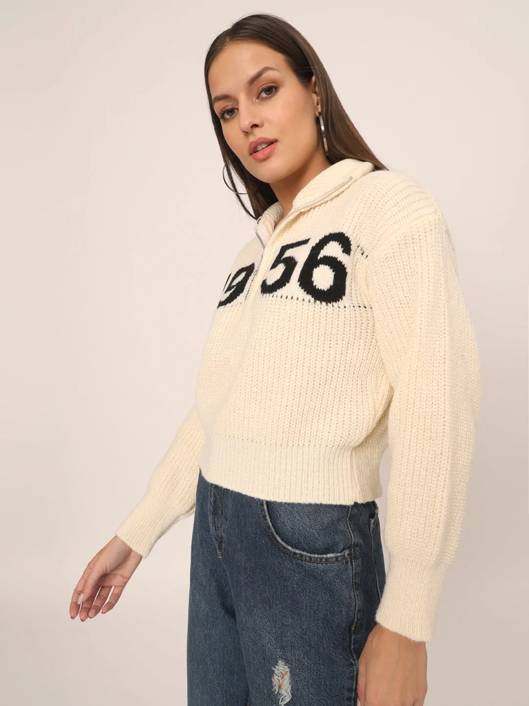 VINTAGE CLASSIC 1956 SWEATER WOMEN-WHITE