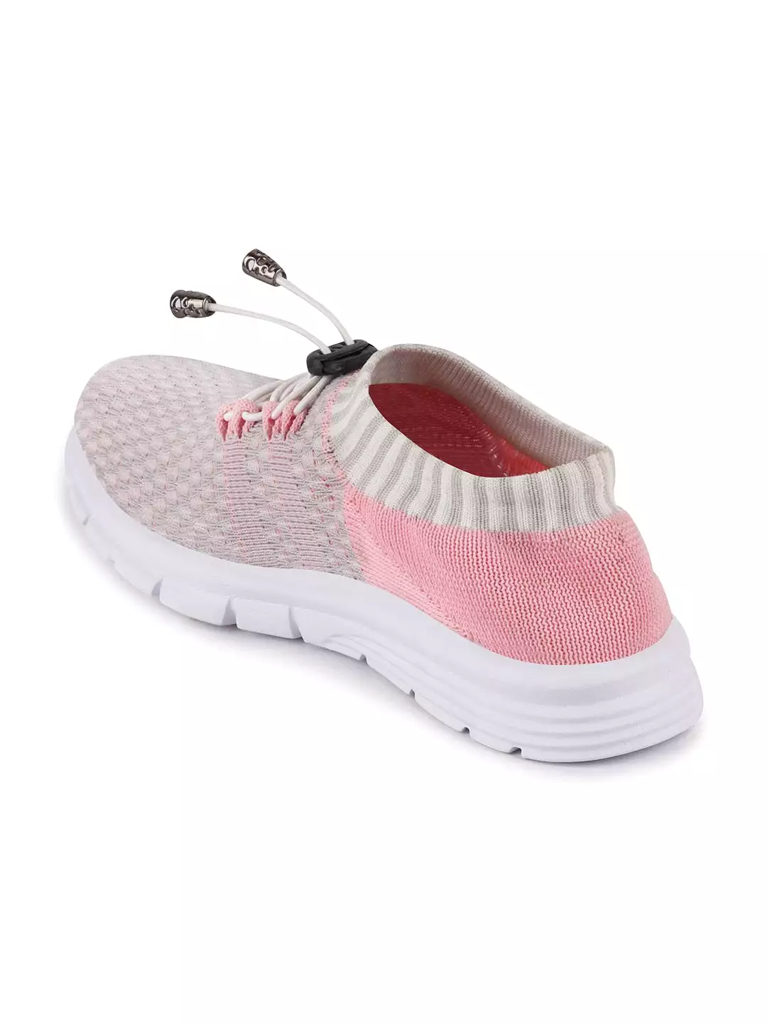 Women Grey/Pink Sports Lace-Up Outdoor Running Shoes