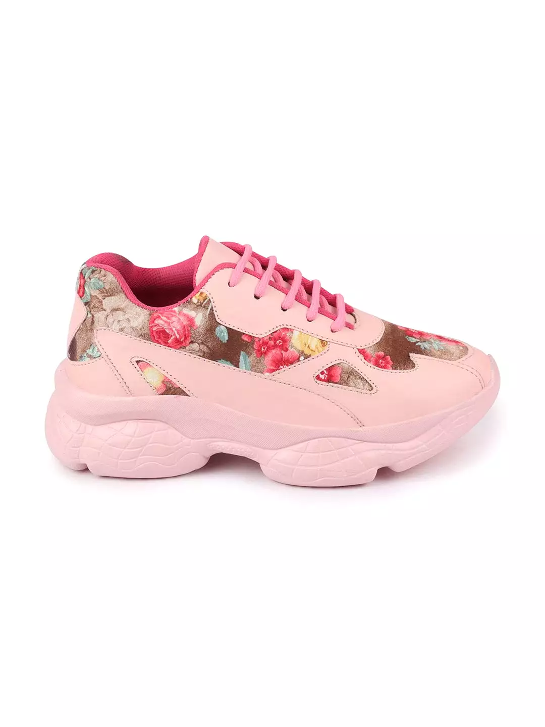 Women Pink Sport & Outdoor Lace Up Running Shoes