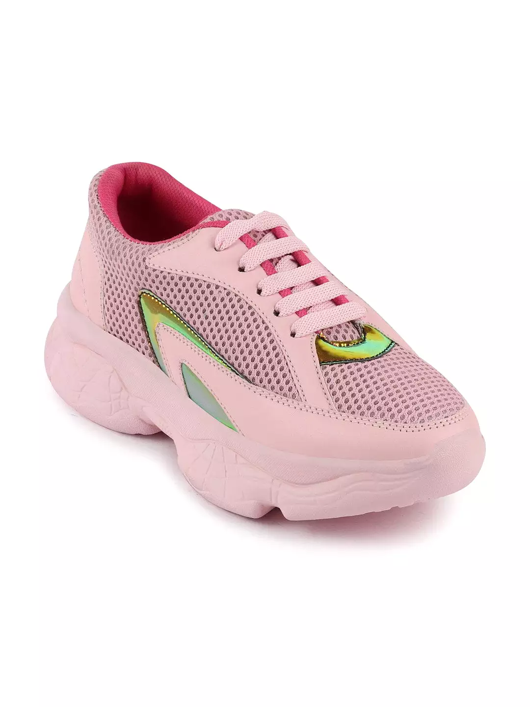 Women Pink Sports & Outdoors Lace Up Running Shoes