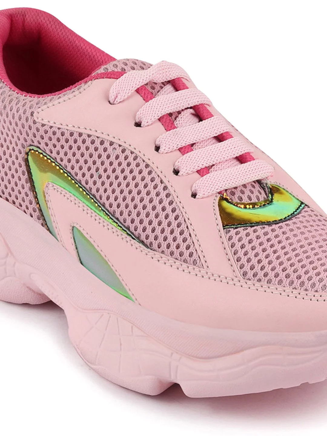 Women Pink Sports & Outdoors Lace Up Running Shoes