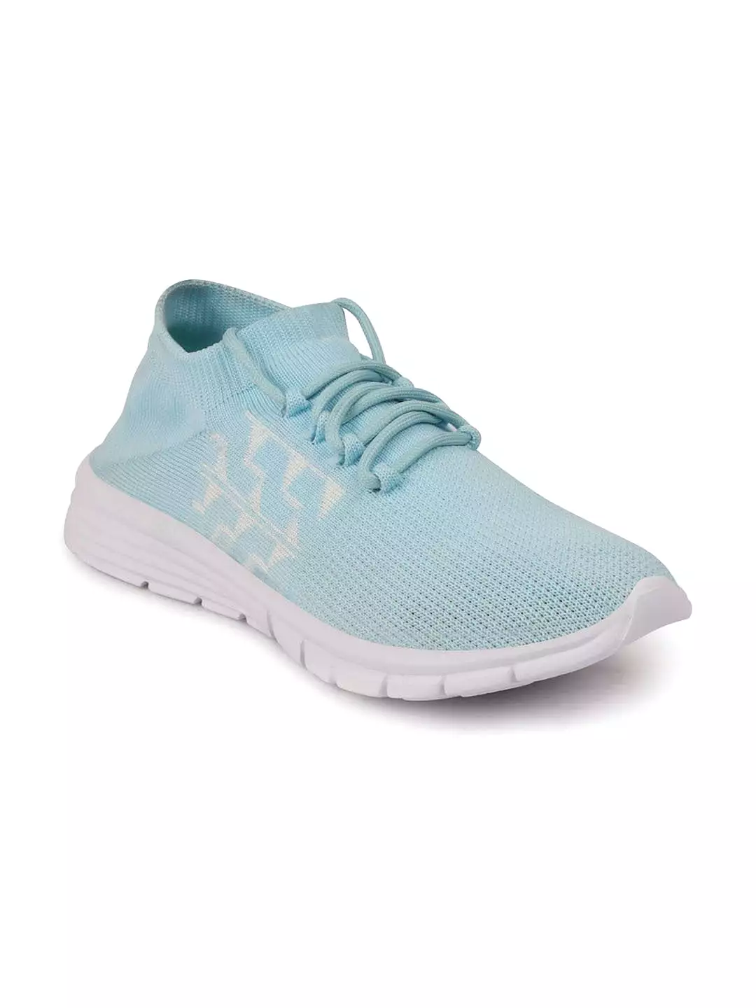 Women Sky Blue Sports & Outdoor Lace Up Running Shoes