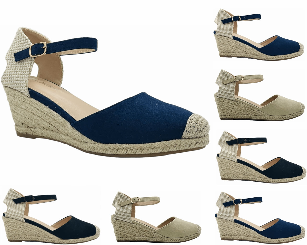 Women's Ankle Strap Faux Suede Espadrille Sandals