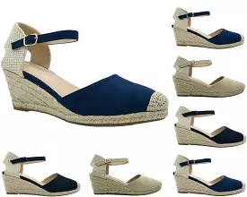 Women's Ankle Strap Faux Suede Espadrille Sandals